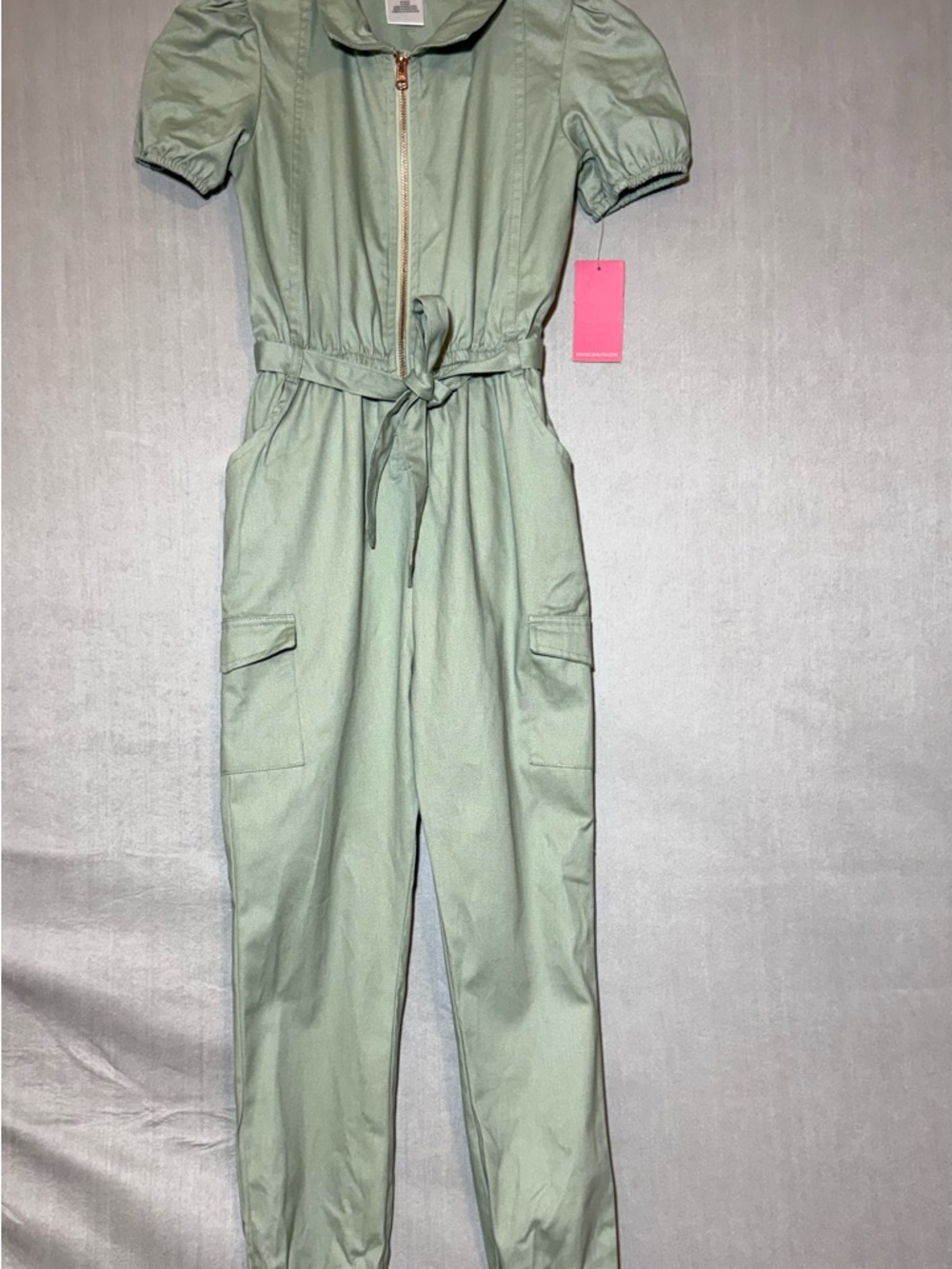 Girl’s  Sage Utility Jumpsuit with Short Sleeves size 10 NWT